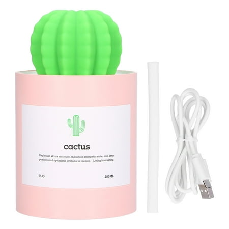 

Cactus Humidifiers Portable Atomization Deeply Moisturizing Desktop Humidifier For Home For Office For Travel Pink