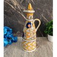 thumbnail image 3 of India Meets India Ceramic Bottle/Jug/Jar/Oil Dispenser [Yellow] Ceramic Storage Bottle for Oil, Vinegar, Sauces, Ketchups, Ceramic Bottle w/ Lid, 25 OZ (750 ML), 3 of 5