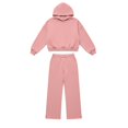 thumbnail image 3 of Jalioing Womens Long Sweatshirt Jacket Suits 2 Piece Sports Sets Long Sleeve Coats Warmth Trousers Solid Color Set, 3 of 9