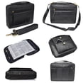 thumbnail image 4 of Genuine Leather Large Bible Cover - Book Case Bag with Durable Handle & Shoulder Strap, Zippered Pockets for Church & Prayer Meeting, 4 of 9