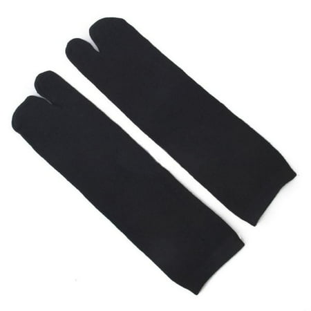 

3 Pairs Footful Unisex Japanese Kimono Flip Flop Sandal Split Toe Tabi Ninja Socks (Black)