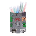 thumbnail image 1 of Lore del Alfabeto-theme Cylinder Pen Holder Pencil Organizer with Flannel Lining PVC Leather Material Cardboard Base for study work 10*8CM, 1 of 6