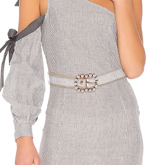 Masteelf Elegant Transparent Waist Chain Plastic Waist Belt Decorative Waistband Simple Dress Belt