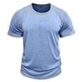 thumbnail image 5 of Rvwovn Men's Contrast Stitch T-Shirt, Casual Short Sleeve Crew Neck Slim Fit Tee Summer Daily Top, 5 of 7