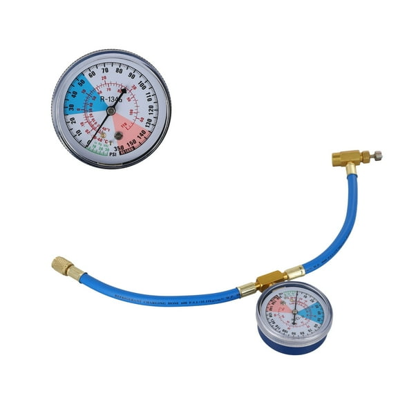 Tekuisi 1pc R134A R12 R22 Car Air Conditioning Recharge Measuring Kit Hose Gas Gauge 1/2 Thread 1/4SAE Interface Universal AC Part