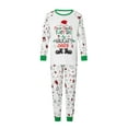 thumbnail image 4 of Elippeo Christmas Pajamas for Family Long Sleeve Cartoon Letter Print Tops + Pants Set Winter Loungewear, 4 of 10