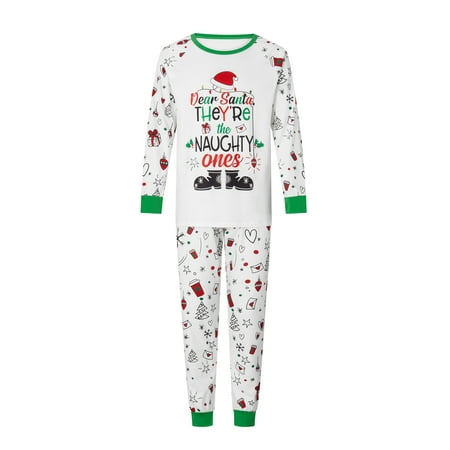 

Christmas Pajamas for Family Long Sleeve Cartoon Print Tops + Pants