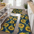 thumbnail image 2 of Blue Sunflower Leaf Pattern Kitchen Rugs Sets Of 3,Kitchen Runner Rugs Non Skid Washable,Decorative Kitchen Floor Mats for Kitchen,Sink,Laundry,17"x30"+ 17"x47" + 17"x59", 2 of 6