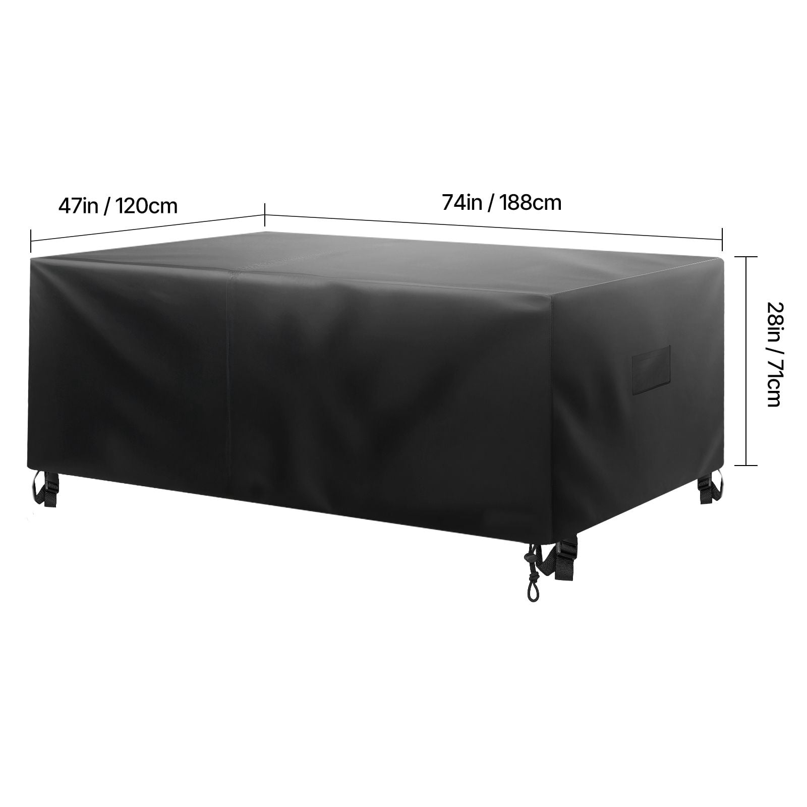 Patio Furniture Cover 74x47x28 Inch, 420D Waterproof Outdoor Table and Chairs Cover with Air Vent, All Weather