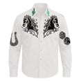 thumbnail image 3 of JAJAHO Boys Long Sleeve Shirts Western Cowboy Horse Pattern Button Down Collared Shirts For Kids 4-13Y Trendy Tops, 3 of 5