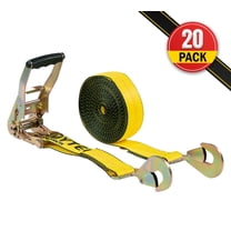 20 Pack 2" x 30' Ratchet Straps w/ Snap Hooks - 3,333 lbs WLL Yellow Car Tie Down Straps Heavy-Duty Tow Straps for Trailers Truck