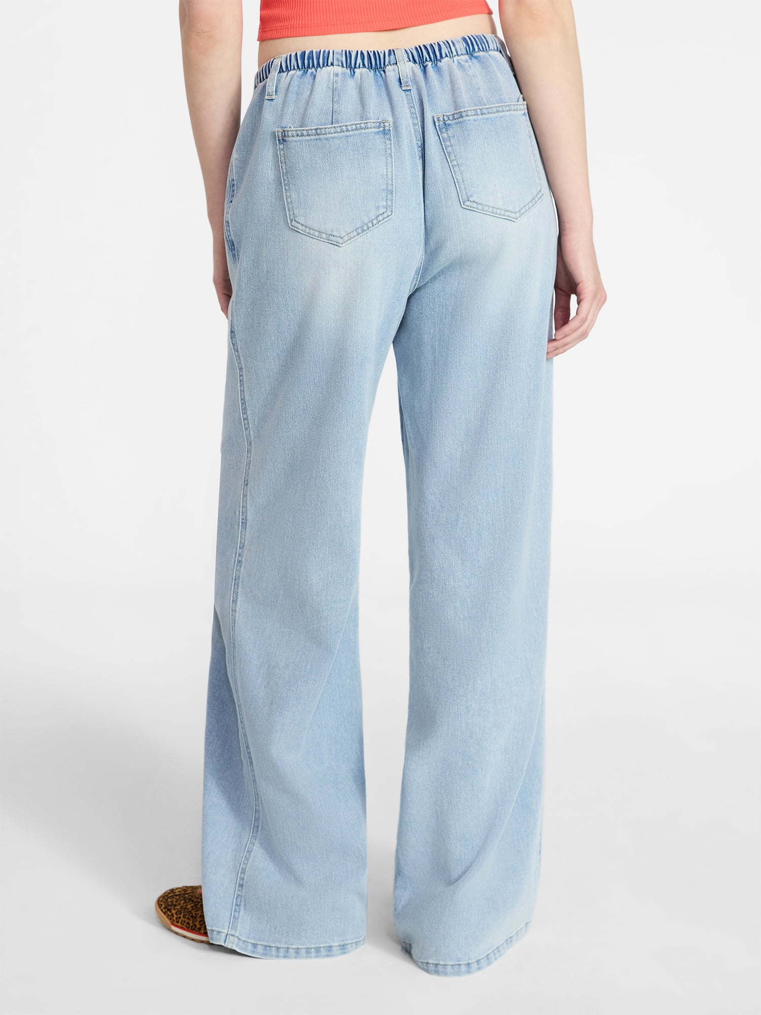 No Boundaries Mini Waist Wide Leg Pants, 31" Inseam, Women's XXS-XXL