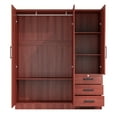 thumbnail image 6 of Woodpeckers Furniture and Mattress 61"Wide Armoire Wardrobe Closet For Hanging With 3 Drawers & Shelves, 6 of 7