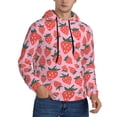 thumbnail image 2 of Haiem Cartoon Strawberry Patterned Men's Hoodie with Kangaroo Pocket - Ideal Pullover Sweatshirt for Daily Wear, Travel, and Home-4X-Large, 2 of 7