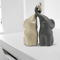 thumbnail image 3 of Loving Pair of Elephants in Beige & Grey - Modern Ceramic Sculpture - Figurine As A Set - Decoration Figure - Ornament, 3 of 6