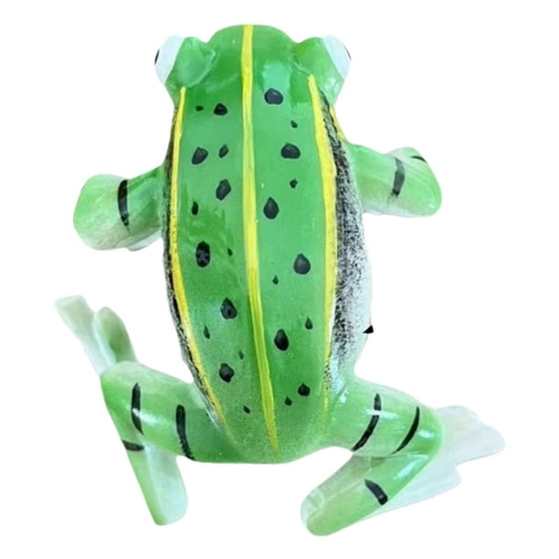 Estatua de rana, adornos de simulación, mini ranas de resina, micropaisaje, ranas, artesanía, escultura animal para jardín, patio, decoración de jardín