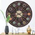 thumbnail image 2 of Designart 'Quilted Retro Pattern' Mid-Century Modern Wood Wall Clock, 2 of 5