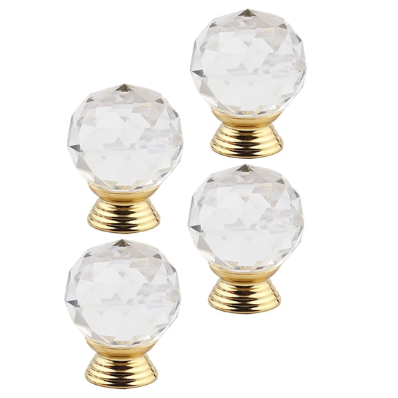 4 Pcs Cabinet Knob Decor Handle Vintage Globe Retro Diamond Dresser for Drawer Wardrobe Zinc Alloy Crystal