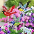 thumbnail image 4 of Exhart  WindyWing Solar Powered Garden Stake Set of Cardinal, Hummingbird and Blue Bird with Colored LED Lights, 4 by 27 inch, Plastic, Multicolor, 4 of 7