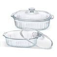 thumbnail image 1 of Fuente para horno de vidrio M MCIRCO con tapa, 1,8 L y 2,8 L, 2 piezas, 1 of 8