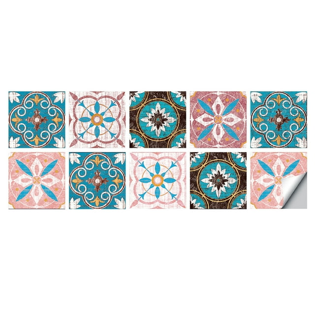 Maytalsory 10pcs PVC Kitchen Tile Stickers Water And Oil Proof Suitable size: The Peel And Stick Wall Tiles Bathroom Tile Stickers