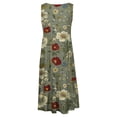 thumbnail image 4 of Ovzne Robes Grande Taille pour Femmes aux Formes Robe Mode pour Femmes Vacances Été Couleur Unie Sans Manches Robe de Fête de Plage Robe Maxi Grande Taille Imprimée Liquidation, 4 of 6
