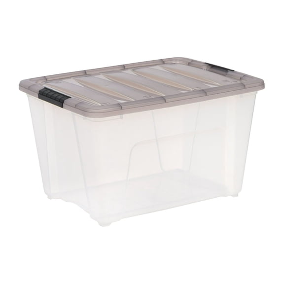 53 Qt Storage Bins with Lids, Stackable Plastic Storage Containers - Large Tote Organizer for Home, Garage, Seasonal Items