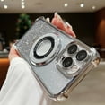 thumbnail image 2 of TECH CIRCLE For iPhone 15 Magnetic Case, Glitter Bling Sparkly Case Compatible with MagSafe Slim Stand Anti-Scratch Shockproof Protective Women Cover for Apple iPhone 15 6.1" 2023,Silver, 2 of 8