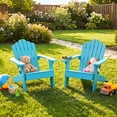 thumbnail image 2 of Gymax 4PCS Kids Adirondack Chairs w/Tilted High Backrest Wide Armrests & Angled Seat Turquoise, 2 of 10