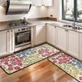 thumbnail image 3 of Kitchen Rugs Sets Of 2,Pioneer Flower Floral Print Pattern Anti Fatigue Kitchen Mat Rugs Non Slip Washable,Decorative Kitchen Floor Mats for Kitchen,Sink,Laundry,17"x47"+17"x47", 3 of 5