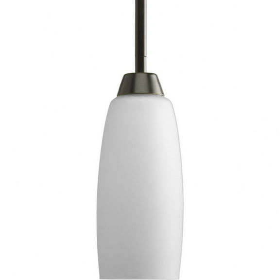 Progress Lighting Wisten Collection 1-Light Mini-Pendant, Antique Bronze, Etched Glass Shade