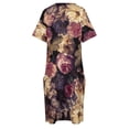 thumbnail image 4 of Vestido de 3 bolsos para mujer con flores barrocas antiguas y exuberantes en medio del jardín botánico nocturno., 4 of 6