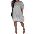 thumbnail image 2 of Robes Décontractées Grande Taille pour Femmes Manches Courtes Mi-Longues Dégradé Été, 2 of 6