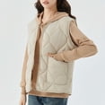 thumbnail image 6 of Women's Plus Size Quilted Puffer Vest - Button Up Sleeveless Down Jackets Warm Winter Gilet Outerwear, 6 of 6