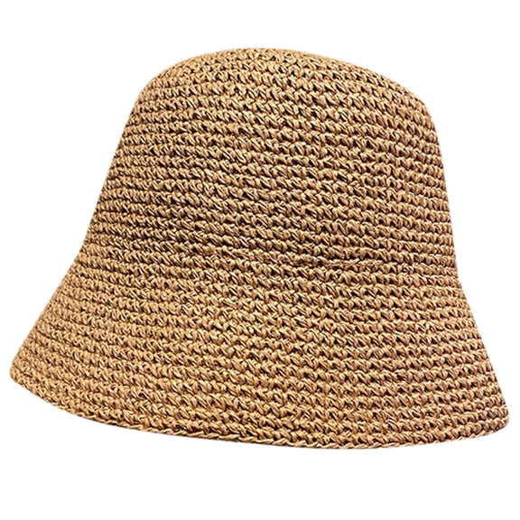 Sun Hats for Women Packable Beach Bucket Upf 80 Ponytail Sun Bucket Hats Summer Outdoor Tops Khaki One Size