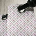 thumbnail image 4 of Ambesonne Checkered Grommet Curtain, Diagonal Lines Floral, 50" x 63", Mauve Pink Forest Green, 4 of 6