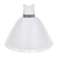 thumbnail image 2 of Ekidsbridal Girl Communion Dress - Floral Lace White Tutu with Bow Sash LG7noFT-A (Size: M-10), 2 of 3