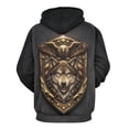 thumbnail image 2 of LAOLIUSN Men's 3d Print Wolf And Bald Eagle Graphic Hoodie Animal Themed Sweatshirt, S-4XL, 2 of 7