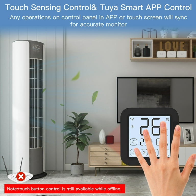 Smart Wifi IR Air Conditioner Controller with LCD Display App Control  Humidity Sensor Monitor Compatible with Home for Split Portable AC 