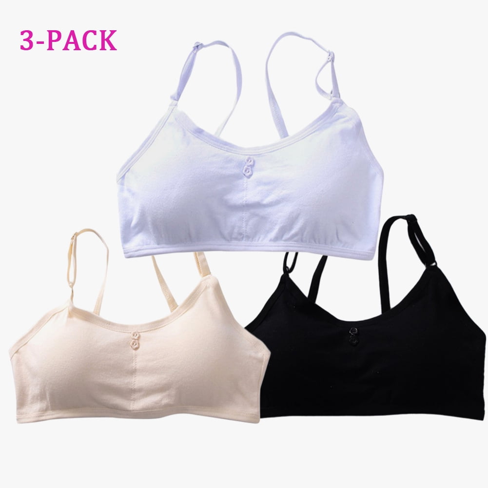5pcs/lot Teenage Girls Cotton Training Bras Teen Girl Underclothes Solid  Detachable Padded Puberty Student Underwear Sports Bra