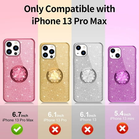 SAYDY Coque iPhone 13 Pro Max, Coque iPhone 13 Pro Max Design Diamant de  Luxe pour Femmes Filles, Sparkle Bling iPhone 13 Pro Max Coque Glitter  Mignon (Coque iPhone 13 Pro Max, Rose)