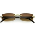 thumbnail image 4 of Men Sunglasses Brown Lens Classic Bling Rap Hip Hop Quevo Model Gold Shades Buffs, 4 of 6