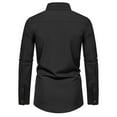 thumbnail image 4 of Aloohaidyvio George Men's Slim Fit Cotton Business Shirt Solid Long Sleeve Button Down Dress Shirts, 4 of 6