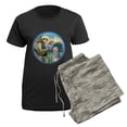 thumbnail image 5 of CafePress - ORN St Francis Irish Wolfh Women's Dark Pajamas - Women's Short Sleeve Print T-Shirt and Pants Dark Cotton Pajama Set, 5 of 7