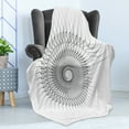 thumbnail image 4 of Spires Soft Flannel Fleece Throw Blanket, Geometric Rotary Spiral with Helix Elements and Regular Lines Cyclic, Cozy Plush for Indoor and Outdoor Use, 70" x 90", Grey, by Ambesonne, 4 of 5