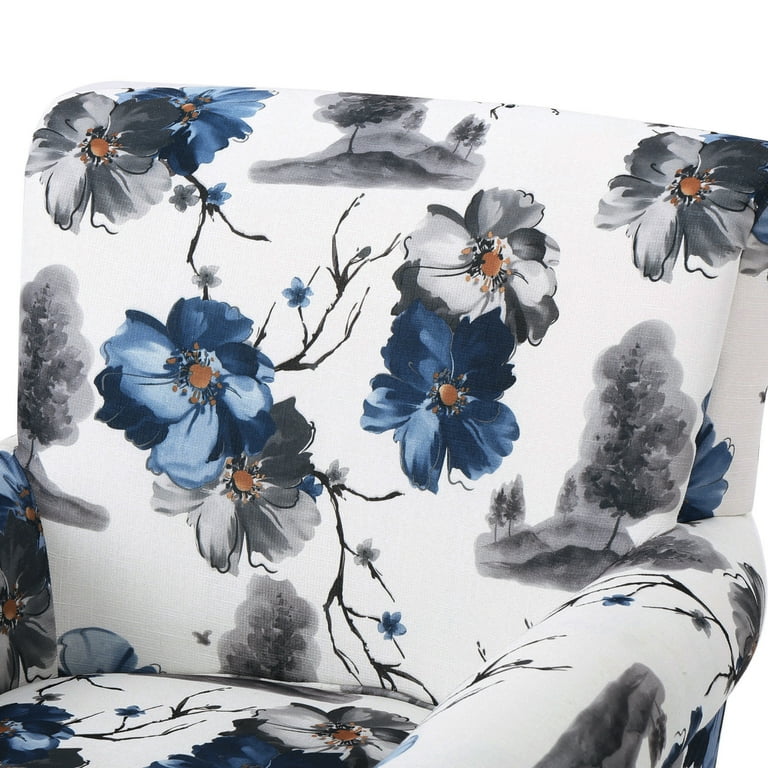 Noble house everest floral print fabric club chair online
