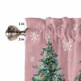 thumbnail image 5 of Christmas Kitchen Curtains and Valances Set, Xmas Tree Gift Lanterns Snowflakes Pink Rod Pocket Window Valance 18 Inch Window Curtain Panels for Living Room Bedroom Laundry, 27.5x24in, 3 Pieces, 5 of 7