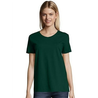 Hanes Women's Relaxed Fit Authentic Essentials Short Sleeve V-neck T-Shirt Sizes S-3XL