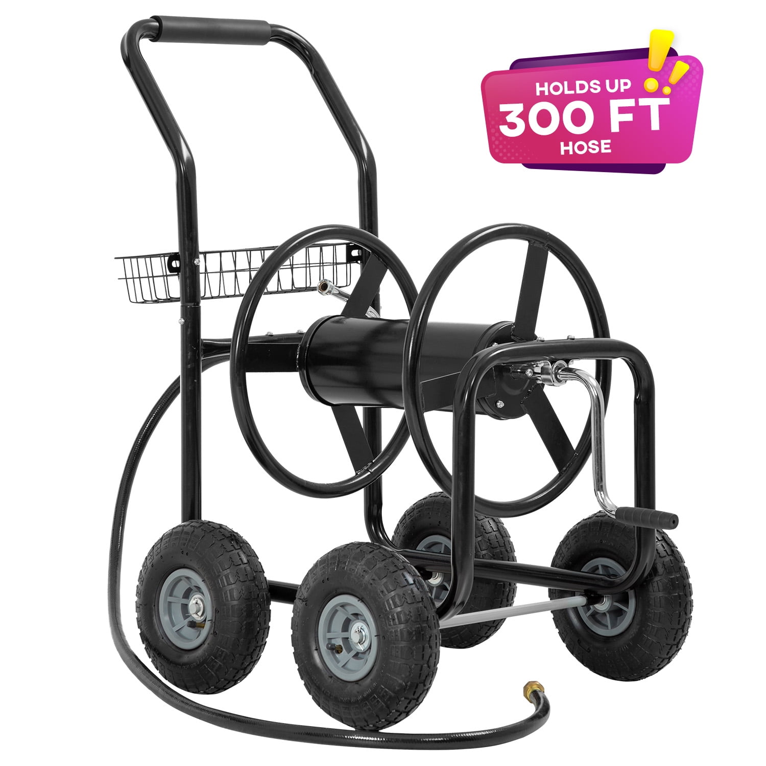 MegLob Garden Hose Reel Cart, Wheeled Speedy Cart with Hose, Lightweight  Portable Hose Reel Holder, Cart, for Patio, Deck, Yard, Garden, Home