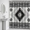 thumbnail image 5 of Vintage Aztec Shower Curtain for Bathroom Decor, Ethnic Tribal Style Black Mottled Geometric Waterproof Fabric Shower Curtain, 48"x72" Set with 12 Hooks, 5 of 9